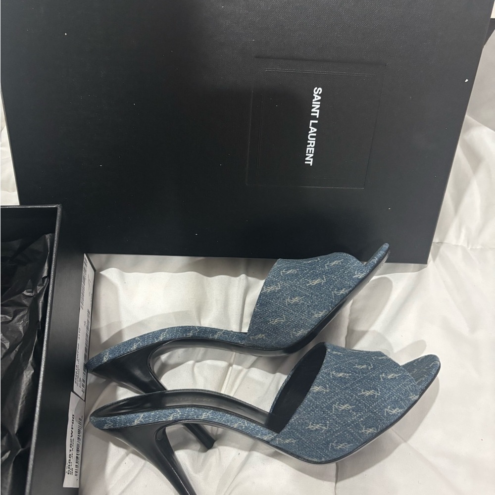 Saint Laurent Women's Blue Heeled Sandals